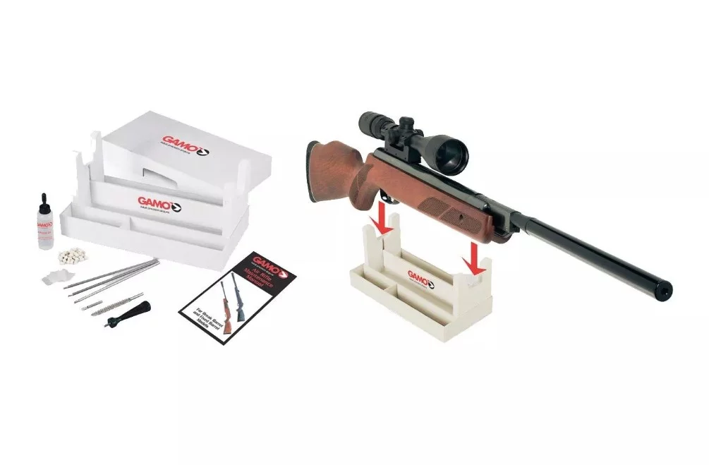 Zdjęcie produktu Zestaw GAMO do czyszczenia wiatrówek - 8 elem. ze składanym stojakiem (6212413)