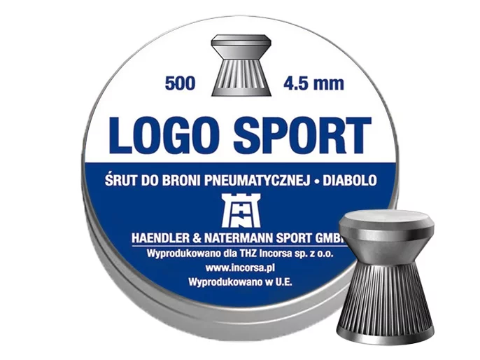 Zdjęcie produktu Śrut 4,5 mm Diabolo H&N Logo Sport 500 szt. płaski (93124500005/LS)