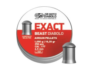 Śrut 4,5 mm Diabolo półokrągły JSB Exact Beast 250 sztuk.