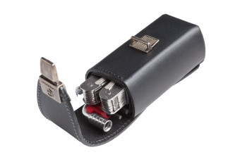 Etui na multitool Victorinox SwissTool CS Plus, skóra, czarne, z kieszonką na bity (4.0833.L2)