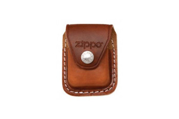 Etui skórzane ZIPPO z klipem, brązowe
