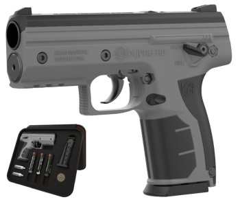 Pistolet na kule gumowe i pieprzowe BYRNA HD TUNGSTEN-szaro-czarny kal.68 CO2 8g zestaw (BK68300-TNG)