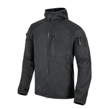 Polar Helikon ALPHA HOODIE Grid Fleece Czarny-Black (BL-ALH-FG-01)