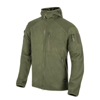 Polar Helikon ALPHA HOODIE Grid Fleece Olive Green (BL-ALH-FG-02)