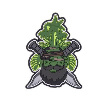 Emblemat Helikon "Beardman PATROL" - PVC - Olive Green (OD-BMP-RB-02)
