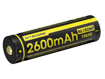 Akumulator Nitecore 18650 Micro USB NL1826R 2600mAh (LAT/NITECORE NL1826R 18650)