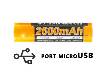 Akumulator Fenix USB ARB-L18U (18650 2600 mAh 3,6 V) (ARB-L18U-2600)