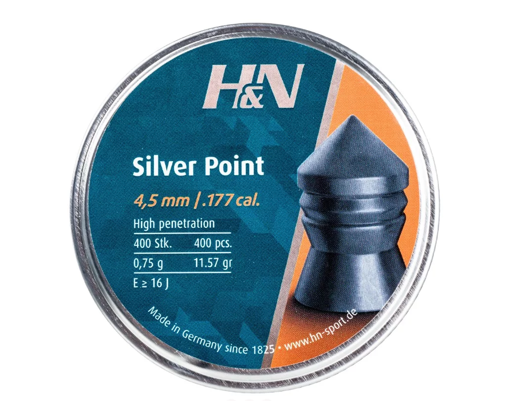 Zdjęcie produktu Śrut 4,5 mm Diabolo H&N Silver Point 400 szt. szpiczasty (92344500005)