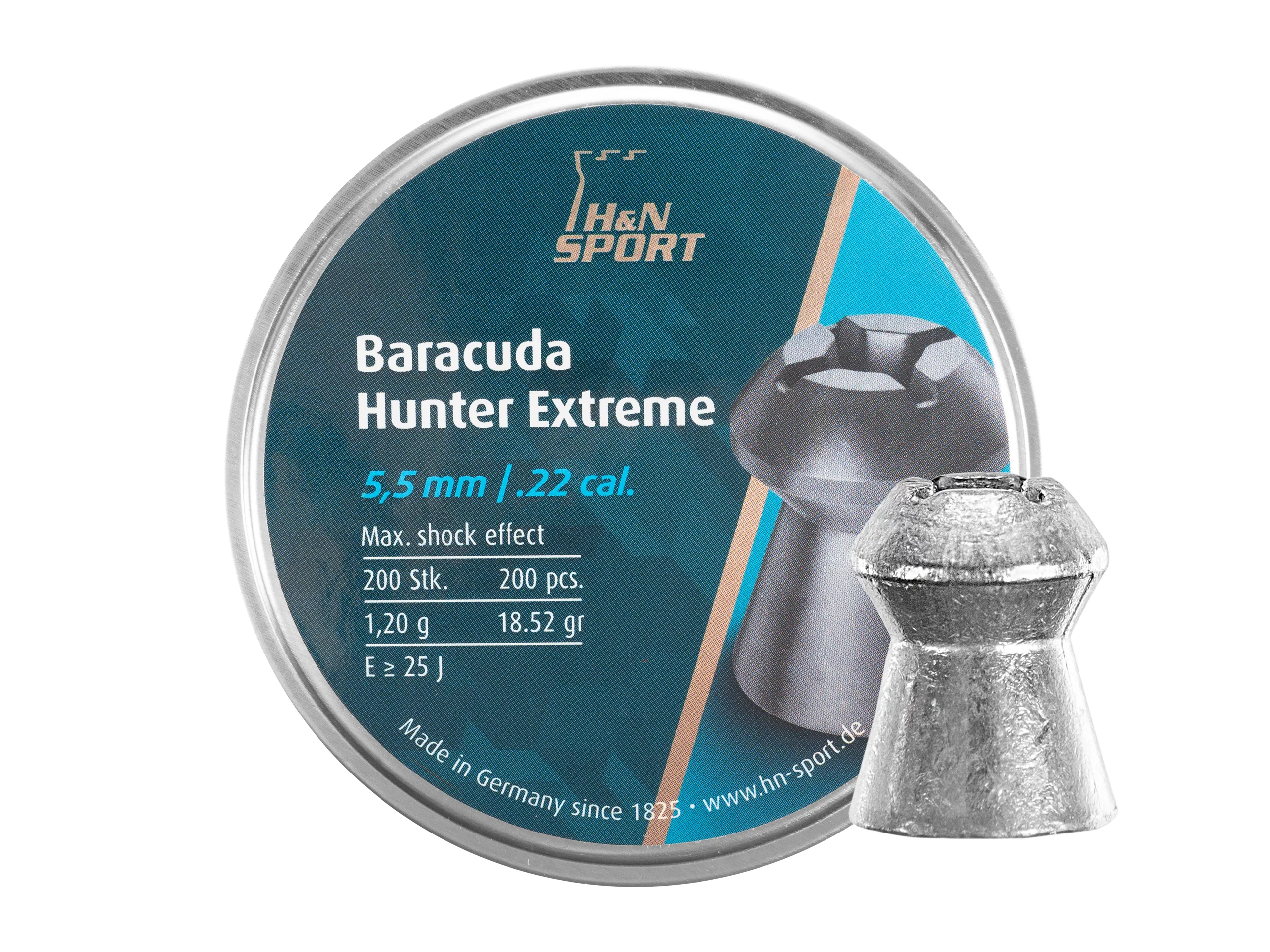 Śrut 5,5 mm Diabolo H&N Baracuda Hunter Extreme  200 szt. z otworem (92165500003)