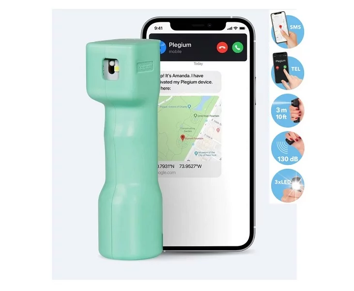 Zdjęcie produktu Gaz pieprzowy Plegium Smart Mint Green +GPS+SMS+TEL+ALARM+LED (SPS-P-S-POL-MG-E)