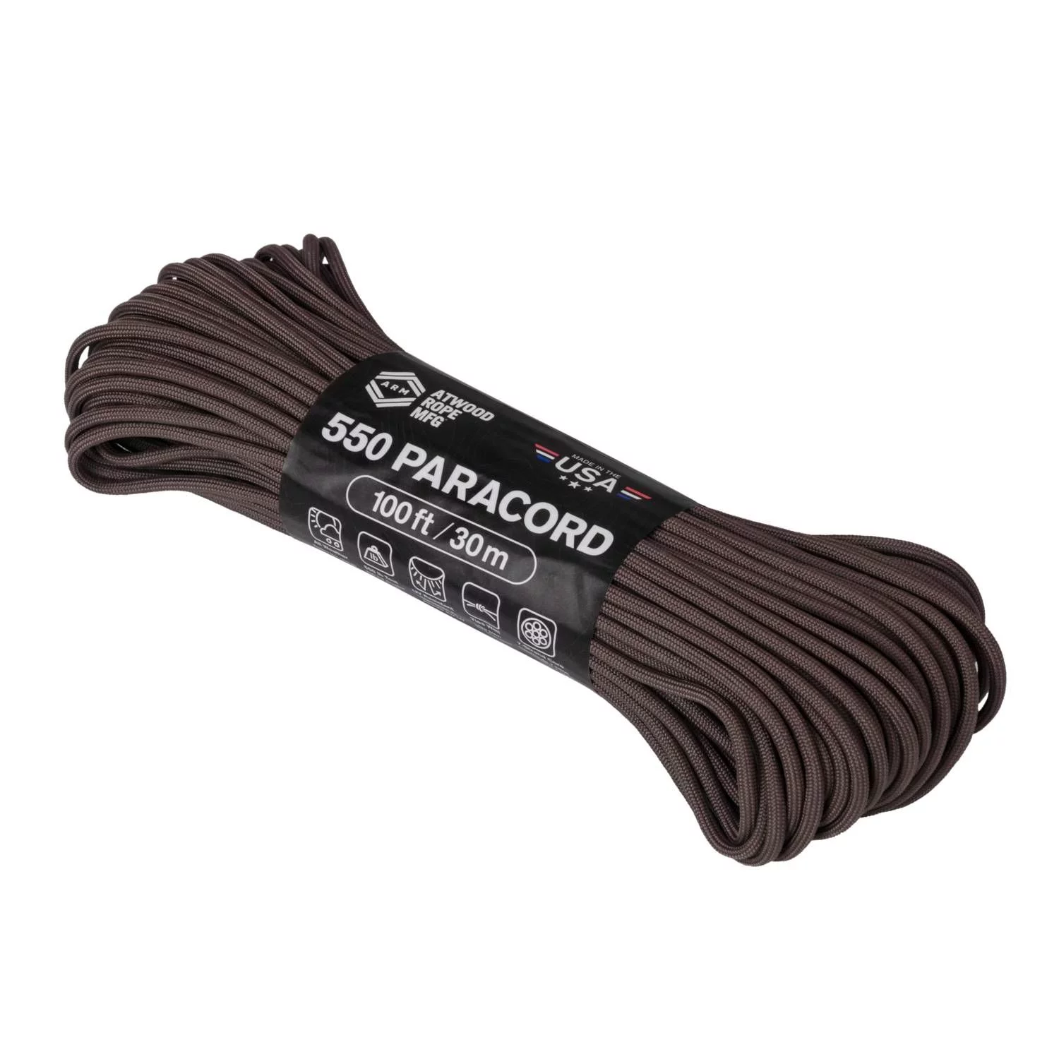 Linka Paracord 550 ATWOOD (4mm/30m) Nylon U.S. BROWN (CD-PC1-NL-30) 
