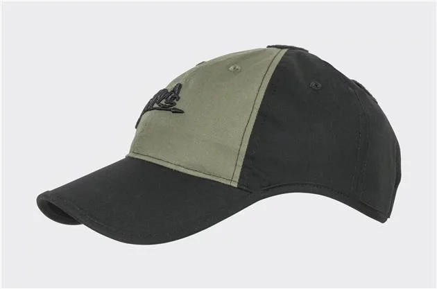 Czapka Helikon Logo Cap-PolyCotton Ripstop-czarna/olive green b
