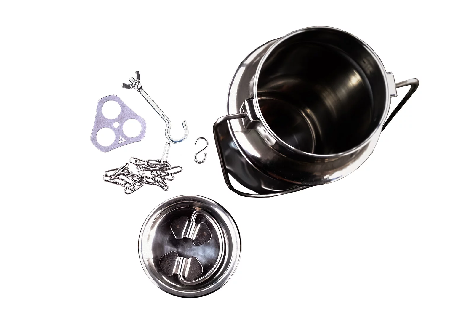 Zdjęcie produktu Kociołek turystyczny TigerWood ze spinerem do zawieszenia nad ogniskiem (TW.KOC-SPIN)