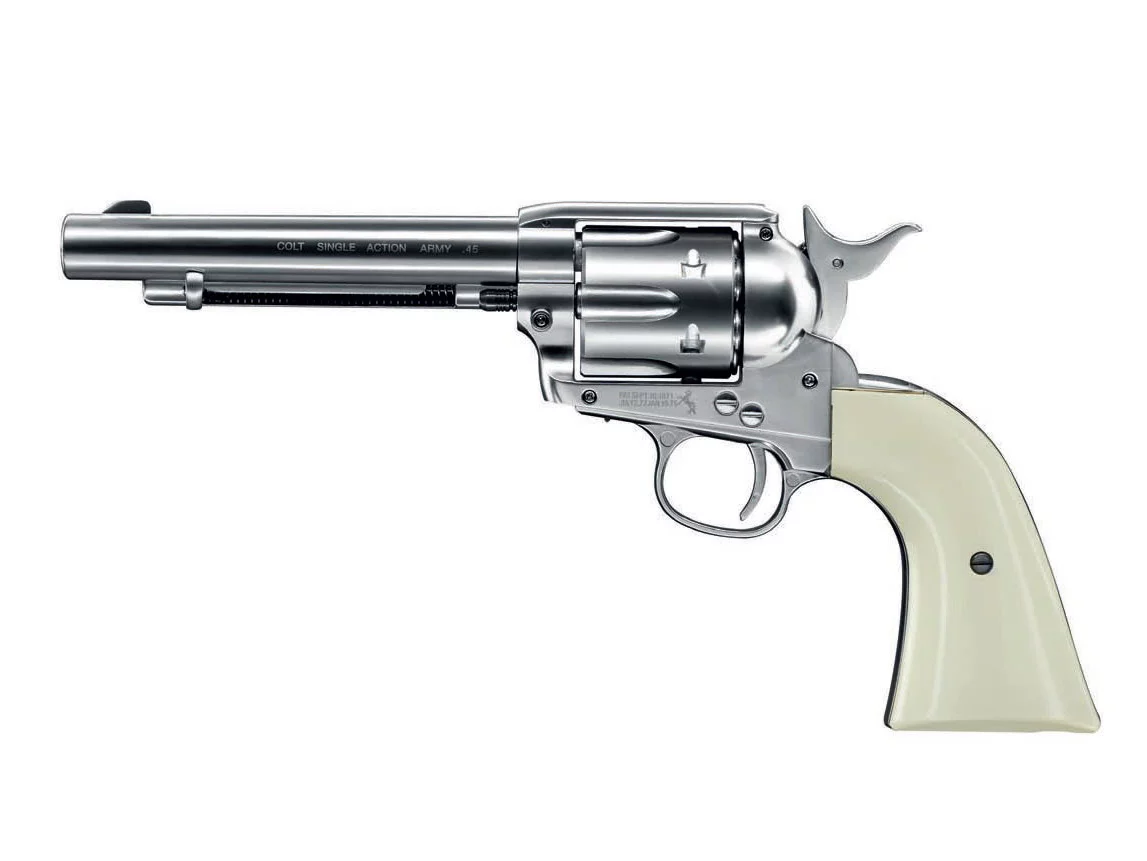 Zdjęcie produktu Rewolwer wiatrówka COLT Peacemaker SAA nikiel 4,5 mm BB 6-strzał. CO2 (5.8309)