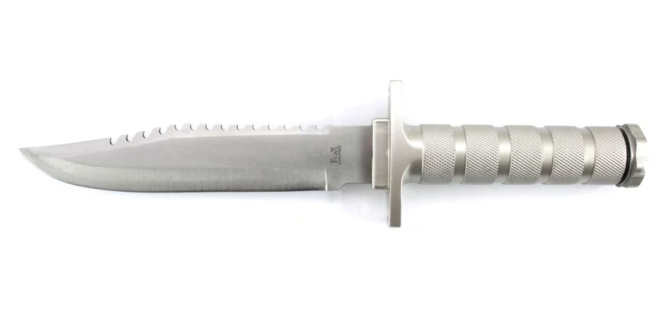 Zdjęcie produktu Nóż survivalowy Fox Outdoor 30 cm + skórzany pokrowiec (44433)