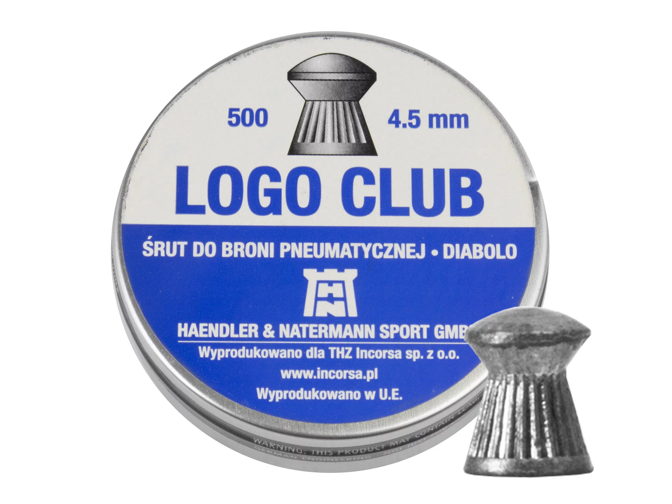 Zdjęcie produktu Śrut 4,5 mm Diabolo H&N Logo Club 500 szt. półokrągły (93114500005/LC)
