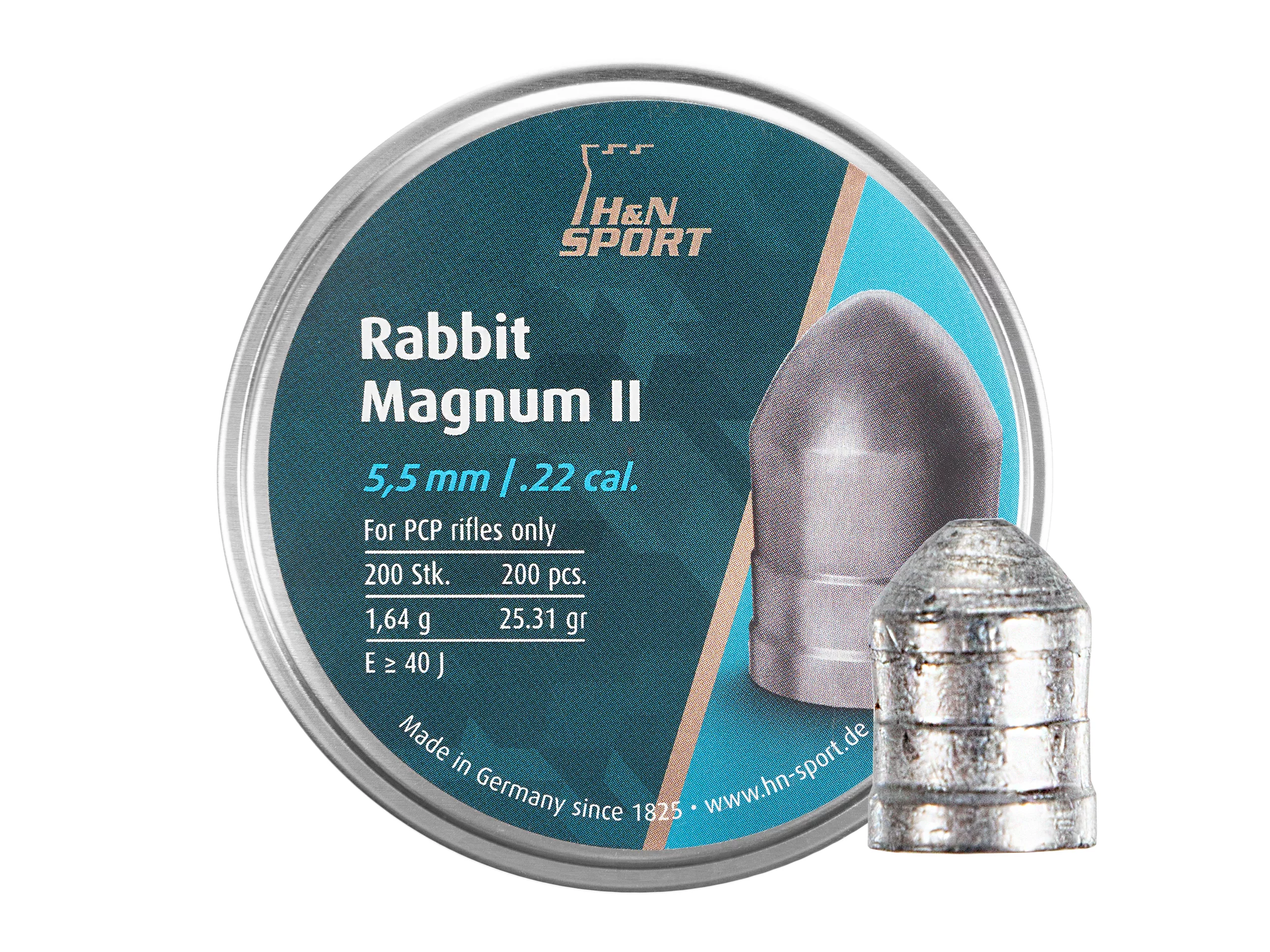 Zdjęcie produktu Śrut 5,5 mm Diabolo H&N Rabbit Magnum II 200 półokrągły (92255500003)