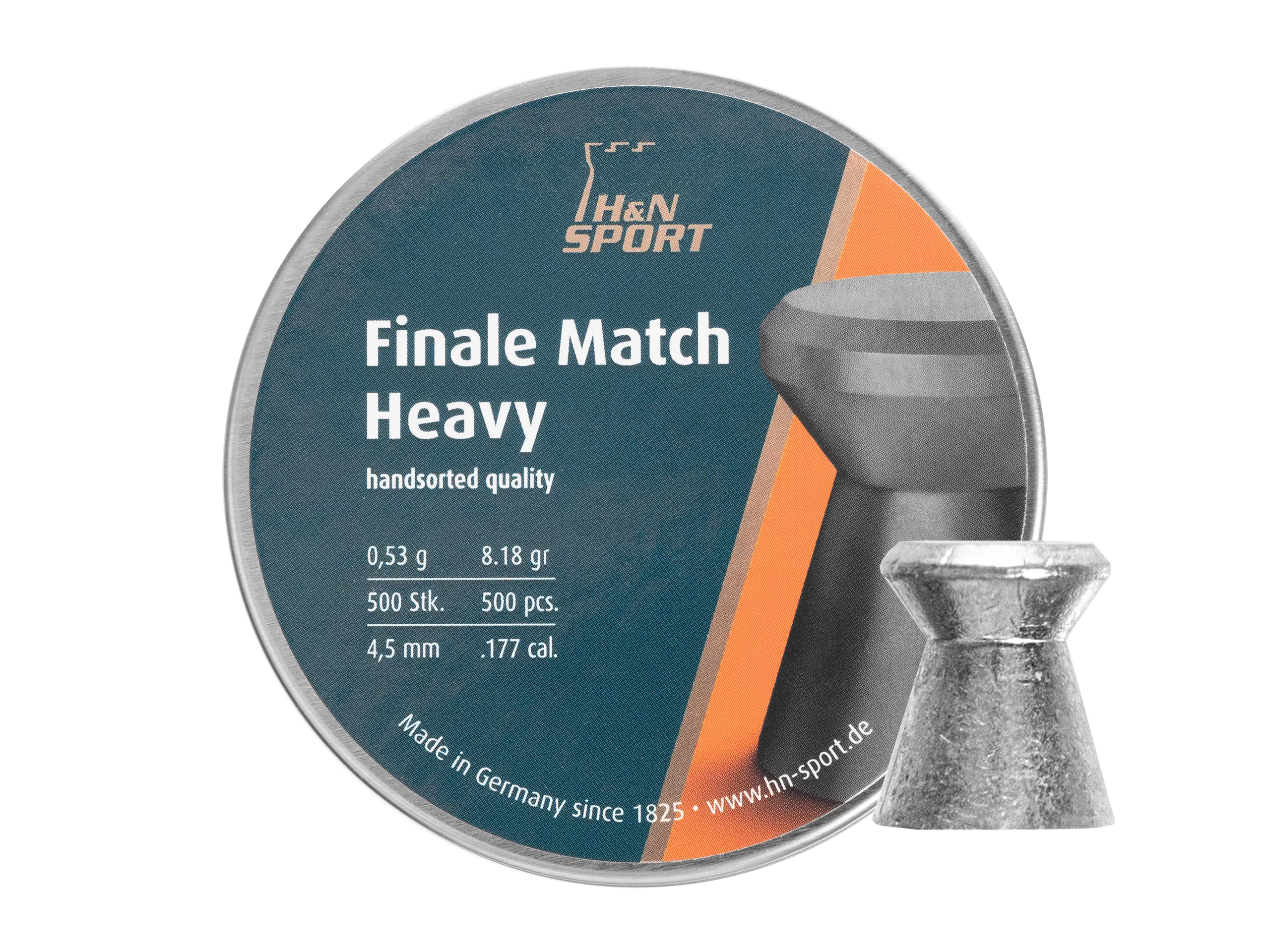 Zdjęcie produktu Śrut 4,5 mm Diabolo H&N Finale Match Heavy 500 szt. płaski (92074500215)