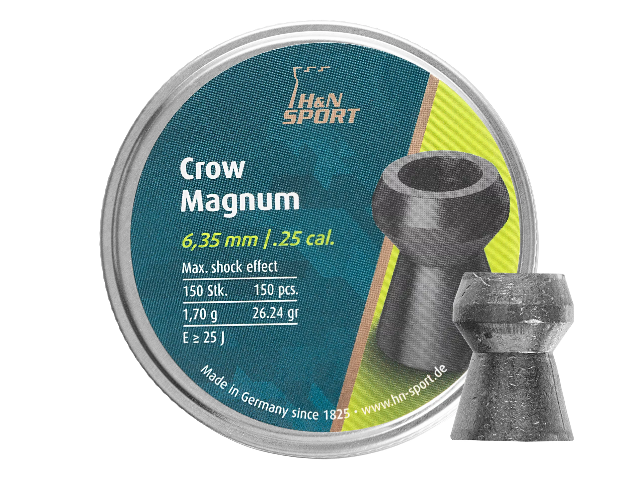 Zdjęcie produktu Śrut 6,35 mm Diabolo H&N Crow Magnum 150 szt. z otworem (92226350001)