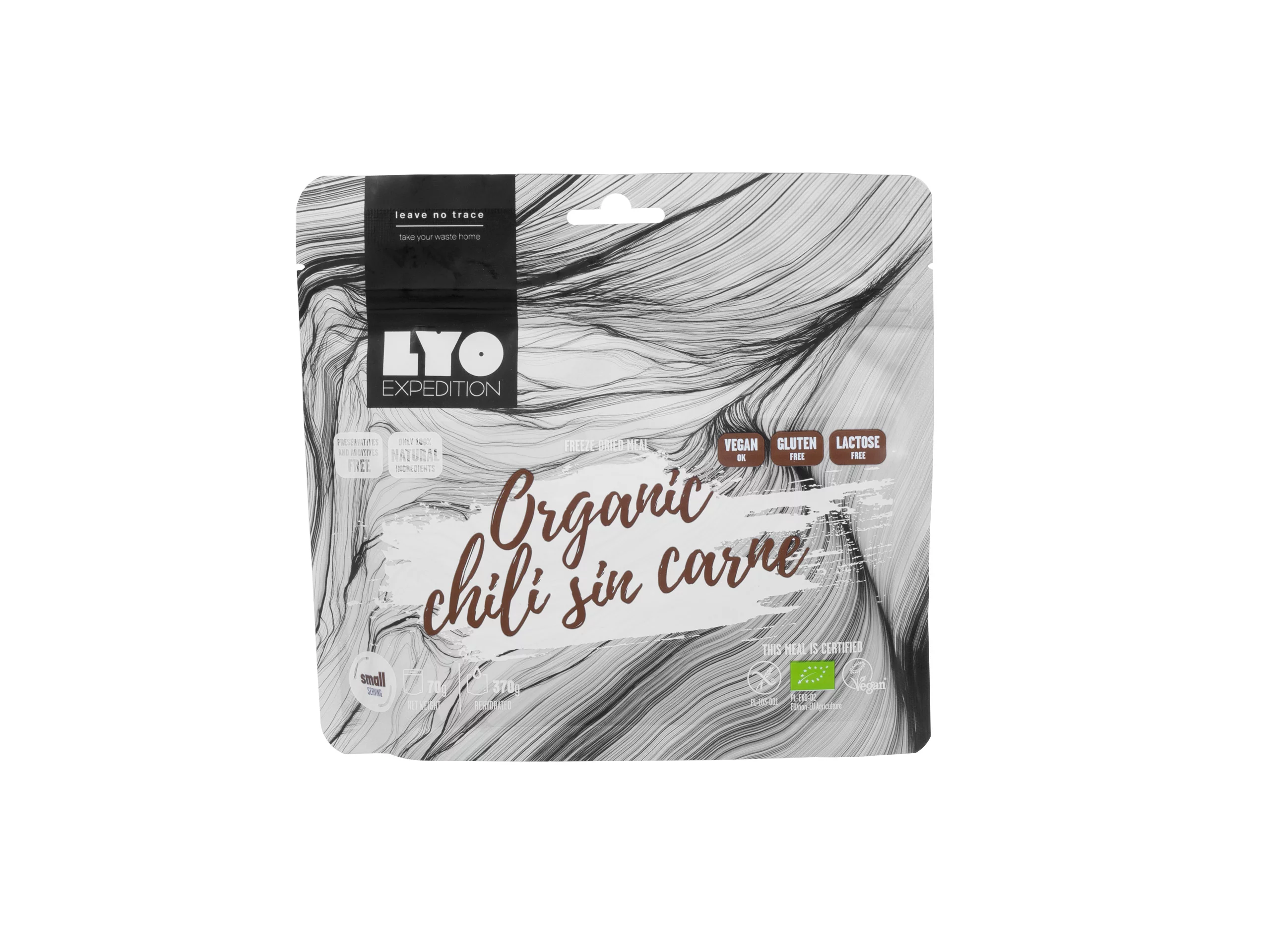 Zdjęcie produktu Żywność liofilizowana LyoFood Eko Chili sin carne z polentą 370 g (EE-D16W-1B1)