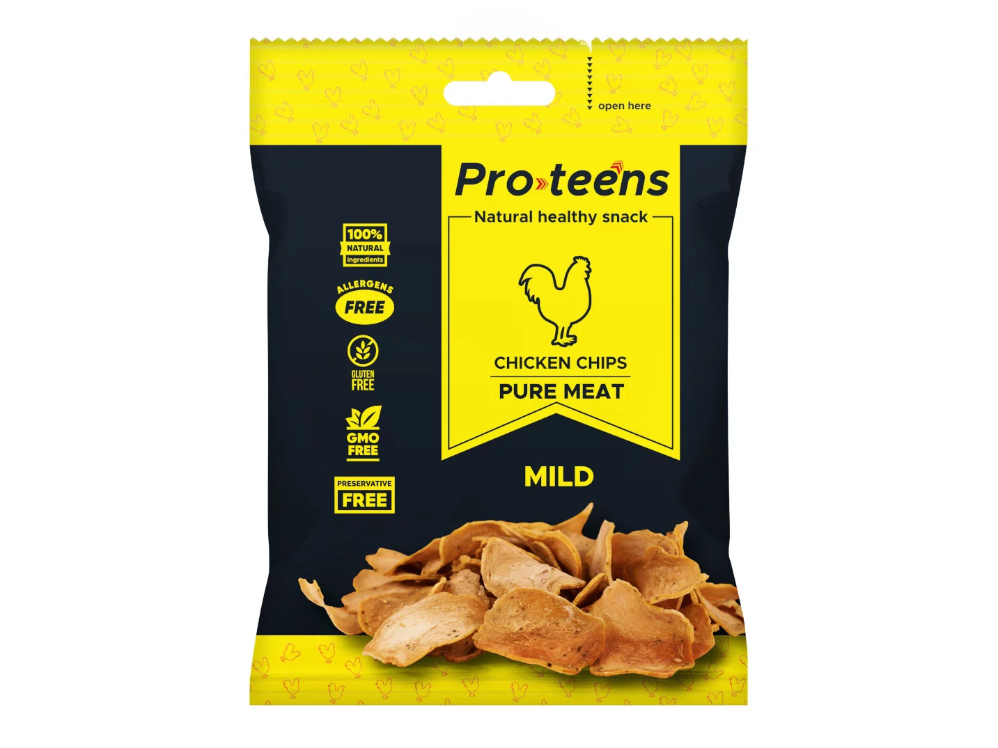 Zdjęcie produktu Chipsy z kurczaka Merzdorf Proteens Chicken Chips 15 g łagodne (551-000)