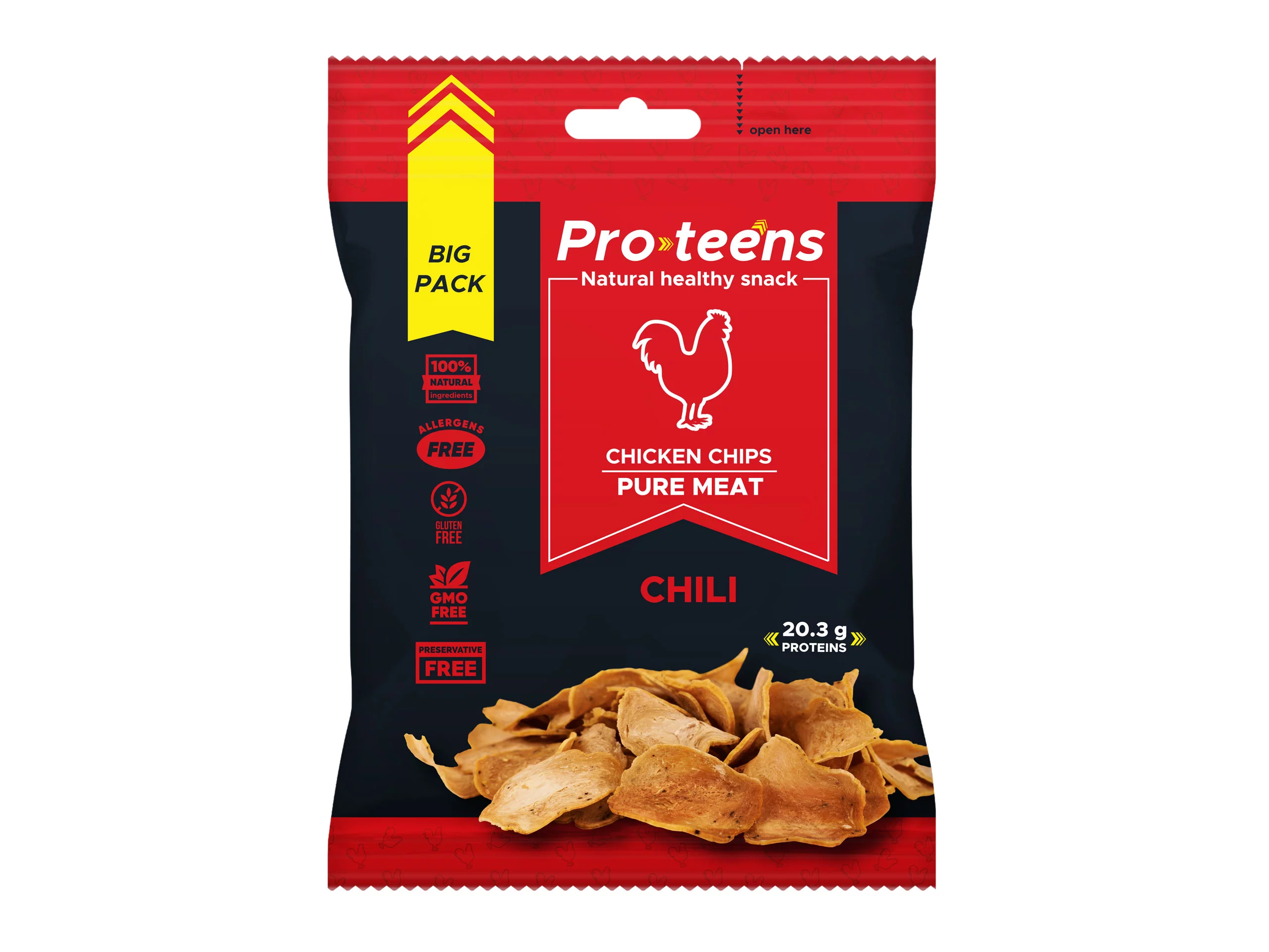 Zdjęcie produktu Chipsy z kurczaka Merzdorf Proteens Chicken Chips 26 g chilli (551-004)