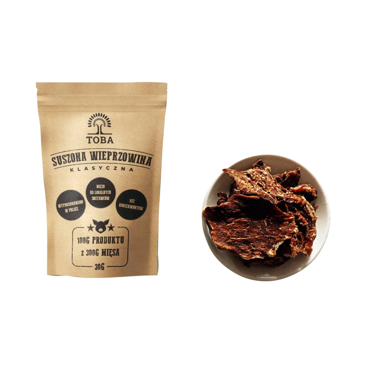 Zdjęcie produktu Wieprzowina suszona Toba klasyczna 30 g (616-009)