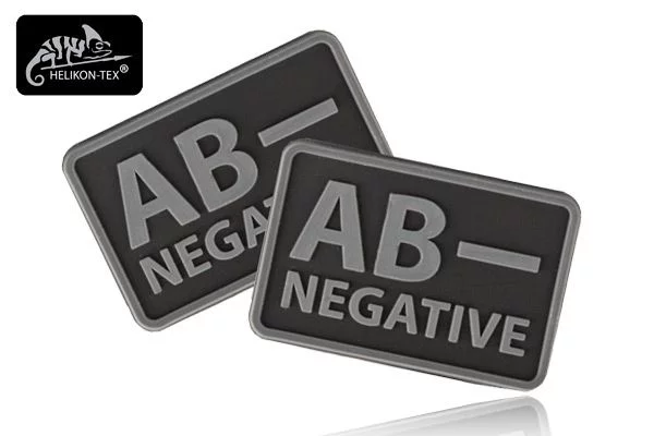 Naszywka Emblemat GRUPA KRWI AB- kpl. 2szt. PVC czarny