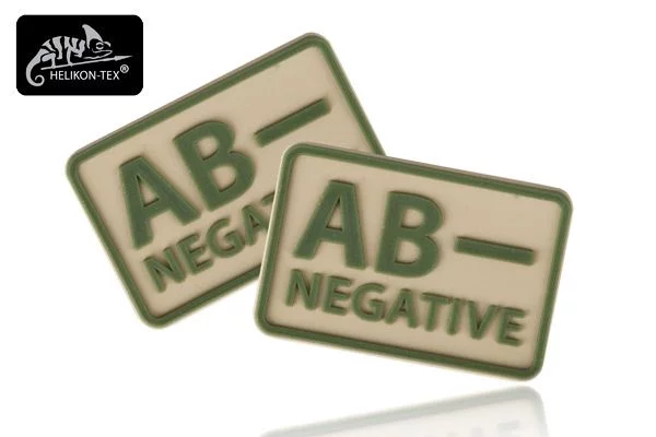 Naszywka Emblemat GRUPA KRWI AB- kpl. 2szt. PVC beż