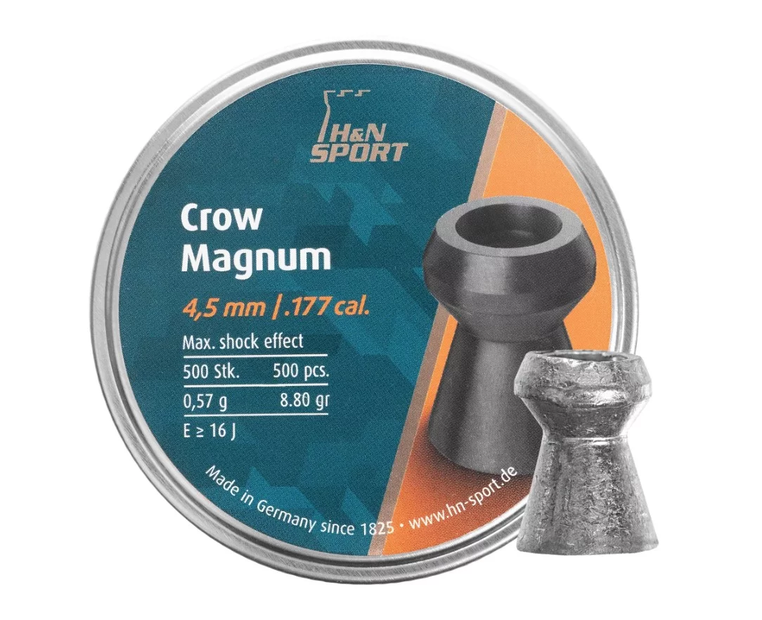 Zdjęcie produktu Śrut 4,5 mm Diabolo H&N Crow Magnum 500 szt. z otworem (92224500005)