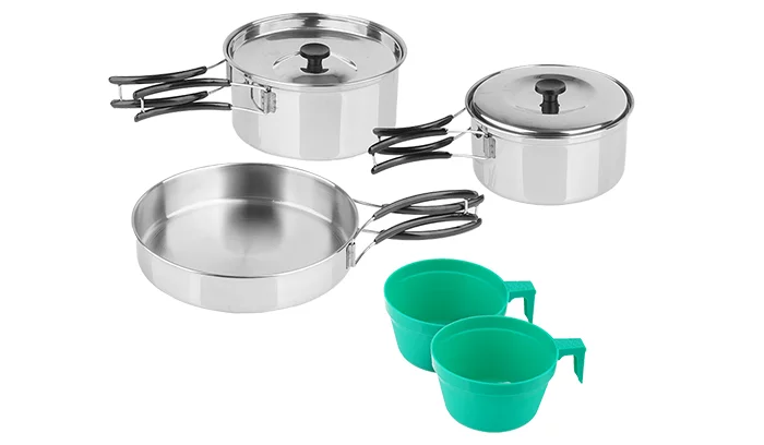 Zestaw Biwakowy Dwuosobowy Mil-Tec - Stalowy - 14647000 