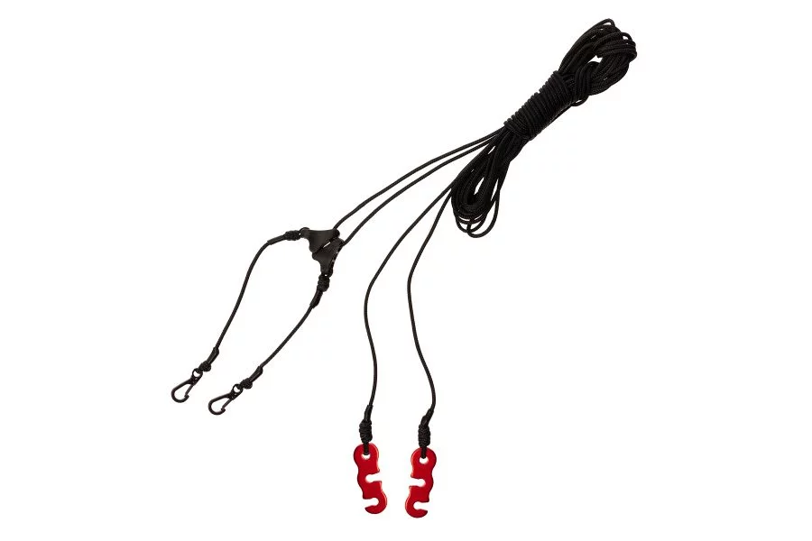 Zdjęcie produktu Zawiesia TigerWood BLACK Reflective SILK do mocowania tarpa (TW.ZAW-TARPREF)