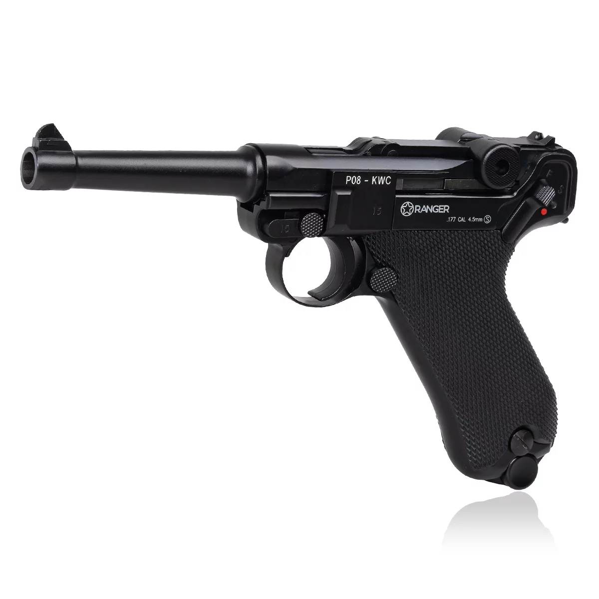 Pistolet wiatrówka RANGER P08 Parabellum KWC 4,5 mm BB 21-strzał. FULL METAL BlowBack CO2 (AAKCMB410AZB)