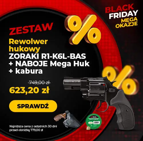 Black Friday Promocja ZESTAW- Rewolwer hukowy ZORAKI R1-K6L-BAS